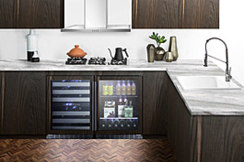 Summit 24" Wide Built-In Beverage Cooler, ADA Compliant - Glass/Panel-Ready Frame (ALBV2466PNR)