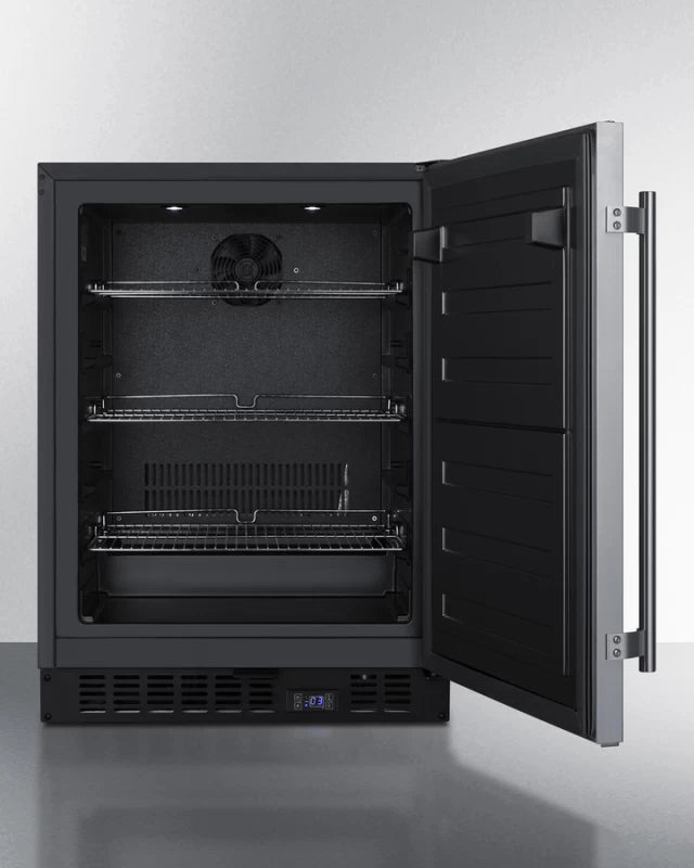 SUMMIT 24" Wide Built-In All-Freezer, ADA Compliant - Stainless Steel/Black (ALFZ53)