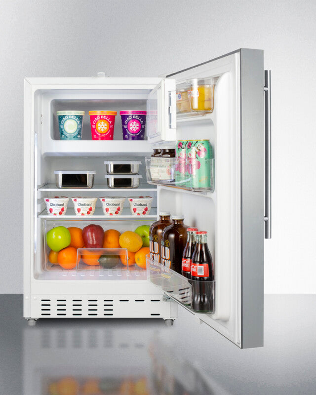 SUMMIT 21" Wide Built-in Refrigerator-Freezer, ADA Compliant - White (ALRF48SSHV)