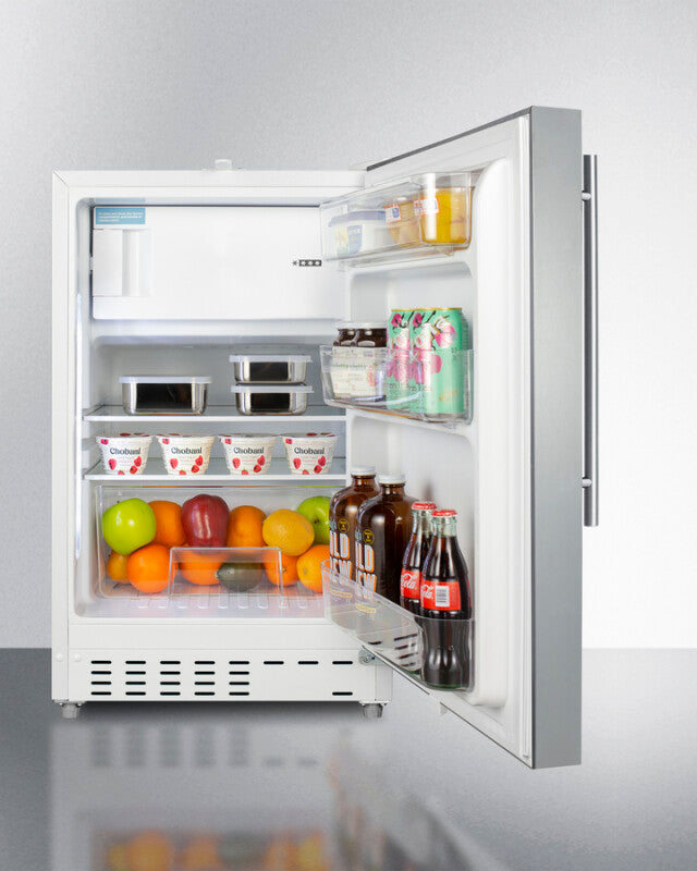 SUMMIT 21" Wide Built-in Refrigerator-Freezer, ADA Compliant - White (ALRF48SSHV)