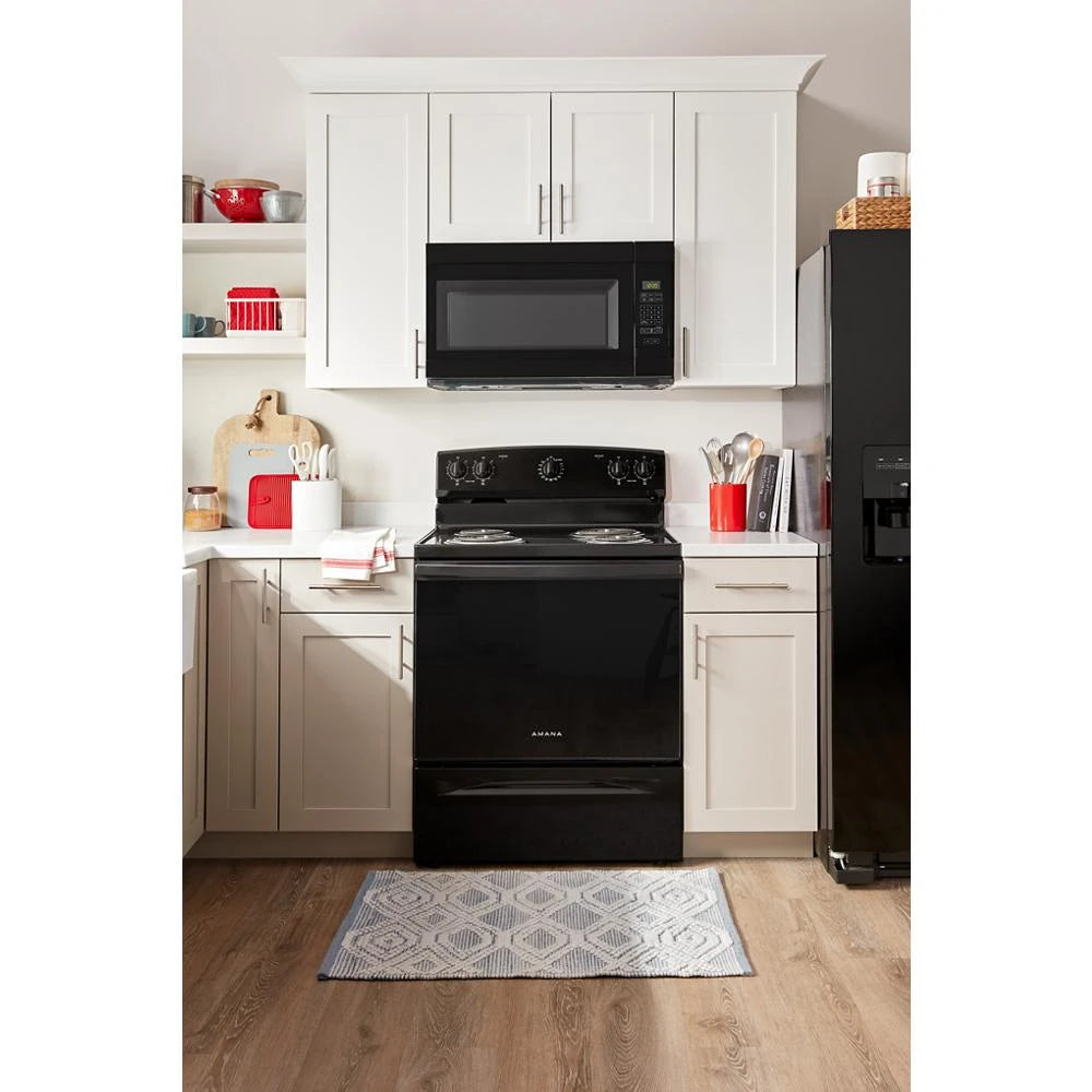 AMANA 1.6 Cu. Ft. AOver-the-Range Microwave with Add 0:30 Seconds - Black (AMV2307PFB)