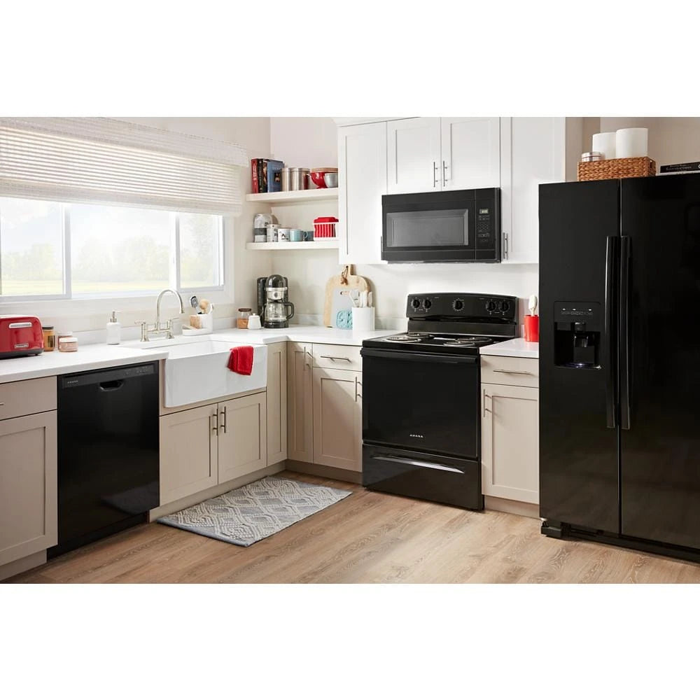 AMANA 1.6 Cu. Ft. AOver-the-Range Microwave with Add 0:30 Seconds - Black (AMV2307PFB)