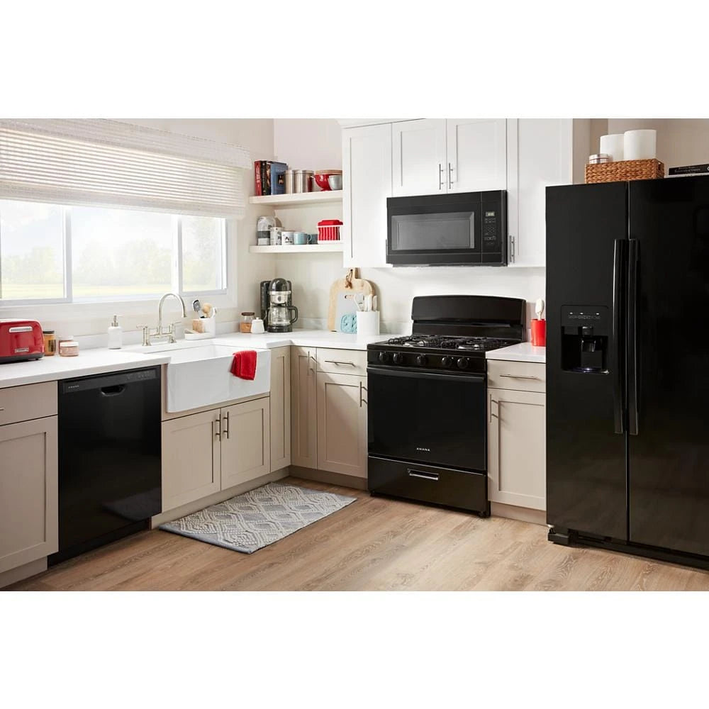 AMANA 1.6 Cu. Ft. AOver-the-Range Microwave with Add 0:30 Seconds - Black (AMV2307PFB)