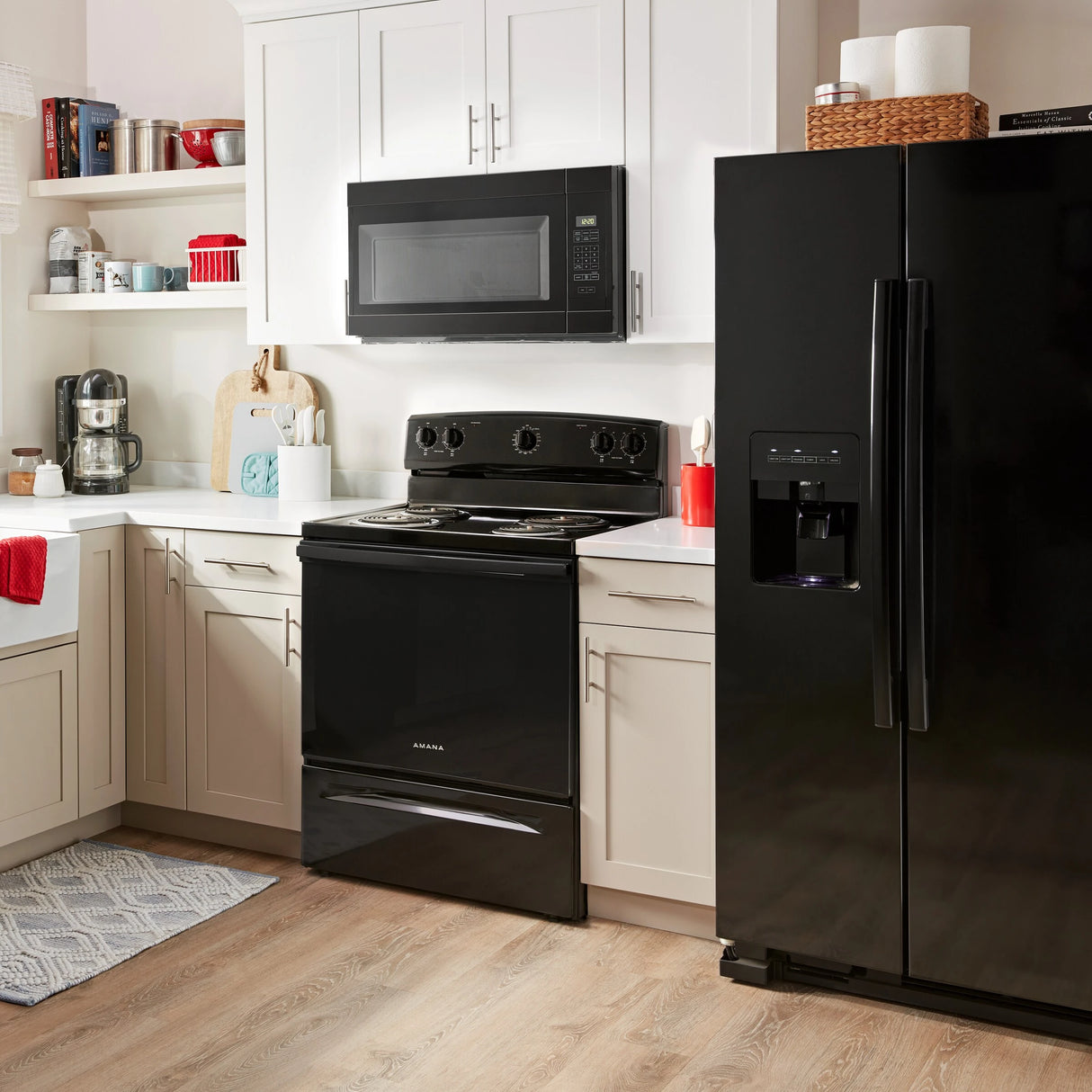 AMANA 1.6 Cu. Ft. AOver-the-Range Microwave with Add 0:30 Seconds - Black (AMV2307PFB)