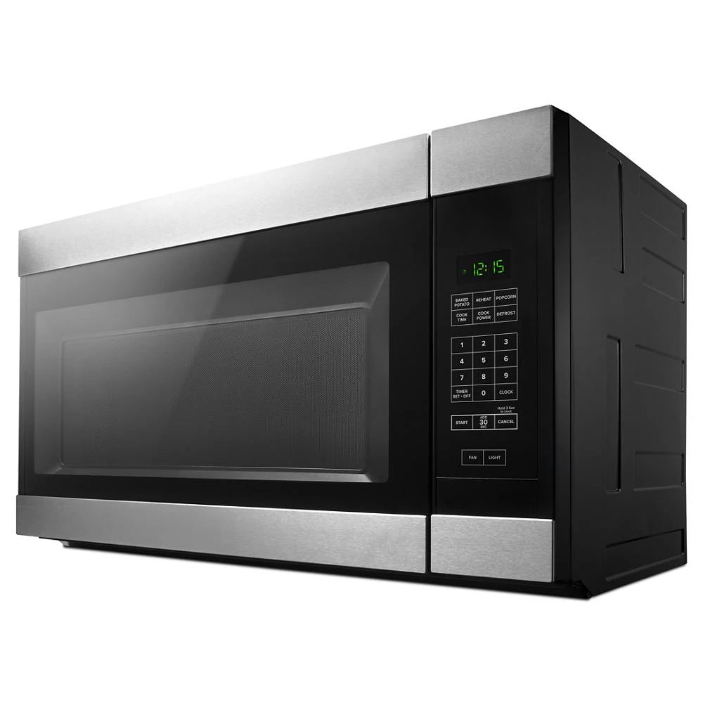 Amana 1.6 Cu. Ft. Over-the-Range Microwave with Add 0:30 Seconds - Black-on-Stainless (AMV2307PFS)