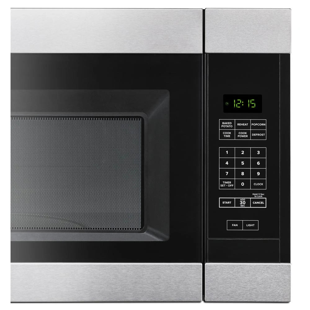 Amana 1.6 Cu. Ft. Over-the-Range Microwave with Add 0:30 Seconds - Black-on-Stainless (AMV2307PFS)