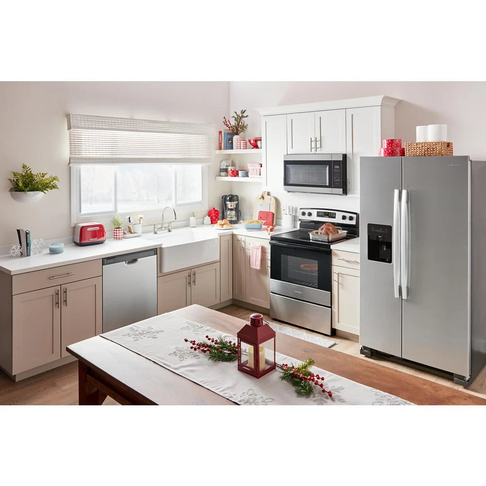 Amana 1.6 Cu. Ft. Over-the-Range Microwave with Add 0:30 Seconds - Black-on-Stainless (AMV2307PFS)