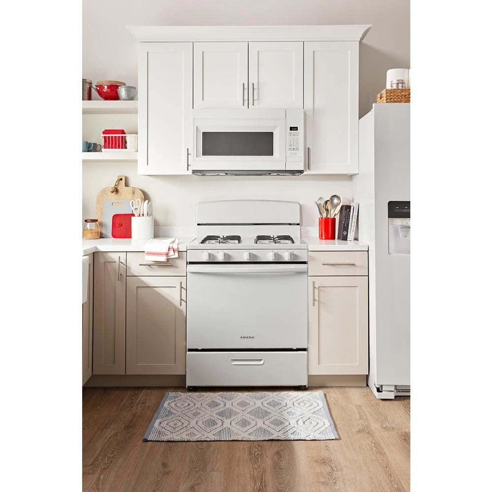 AMANA 1.6 Cu. Ft. Over-the-Range Microwave with Add 0:30 Seconds - White (AMV2307PFW)