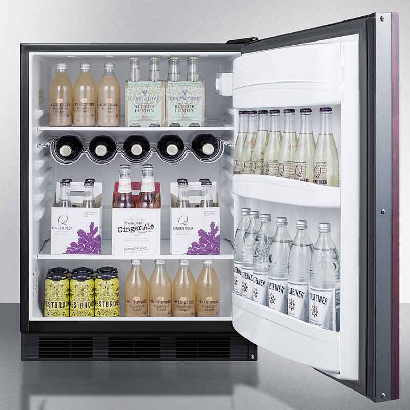Summit 24" Wide Built-In All-Refrigerator, ADA Compliant (Panel Not Included) - Black (AR5BIF)
