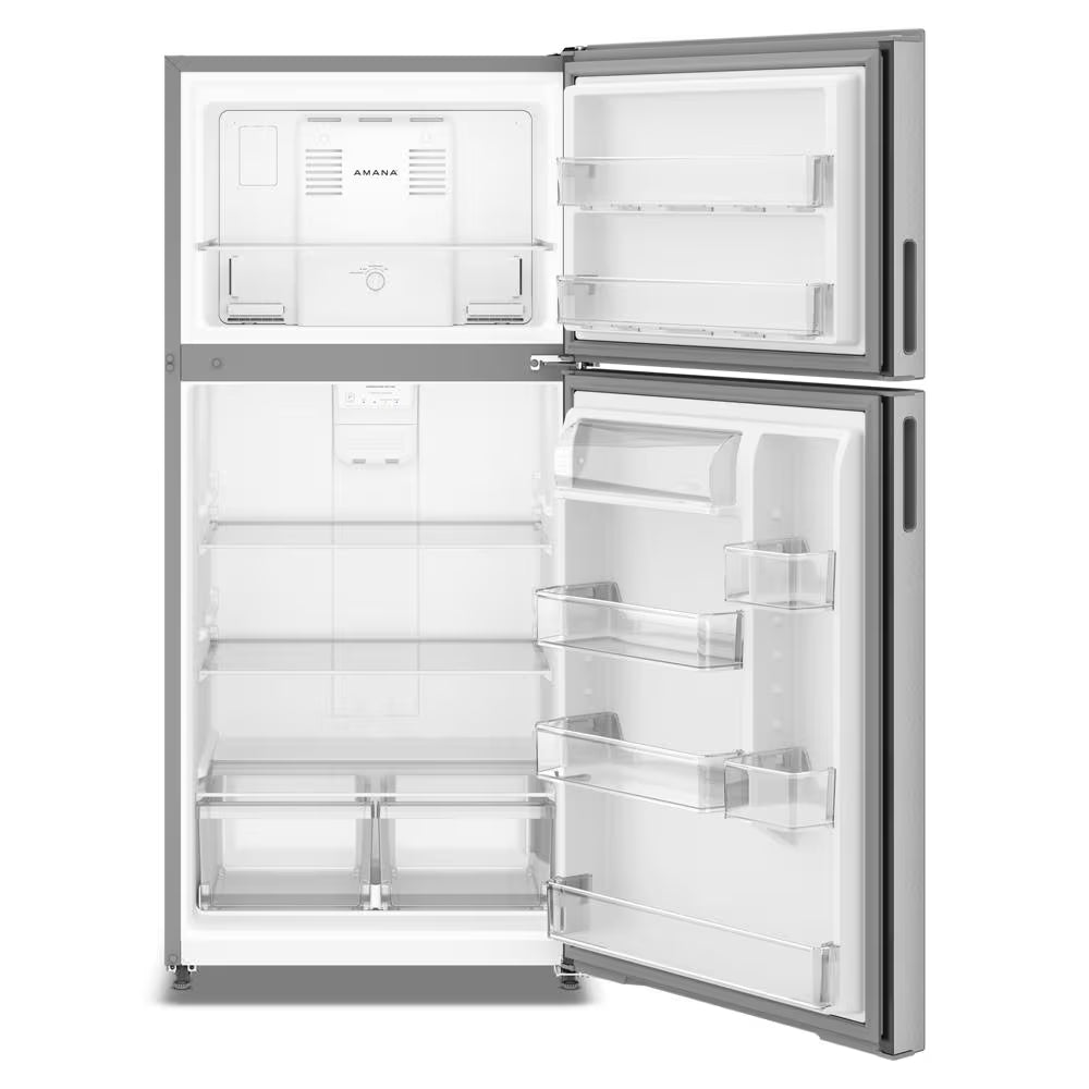 AMANA 30-Inch Wide Garage Ready Top-Freezer Refrigerator?19 Cu. Ft. - Fingerprint-Resistant Stainless Finish (ARTX2419SZ)