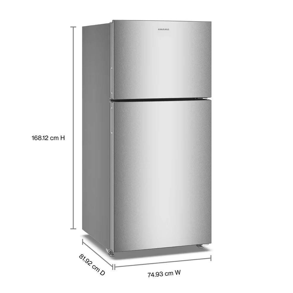 AMANA 30-Inch Wide Garage Ready Top-Freezer Refrigerator?19 Cu. Ft. - Fingerprint-Resistant Stainless Finish (ARTX2419SZ)