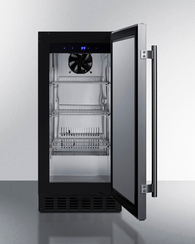 SUMMIT 15" Wide Built-In All-Refrigerator, ADA Compliant - Black (ASDS1523)