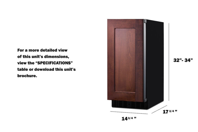 SUMMIT 15" Wide Built-In All-Refrigerator, ADA Compliant - Panel Ready (ASDS1523IF)
