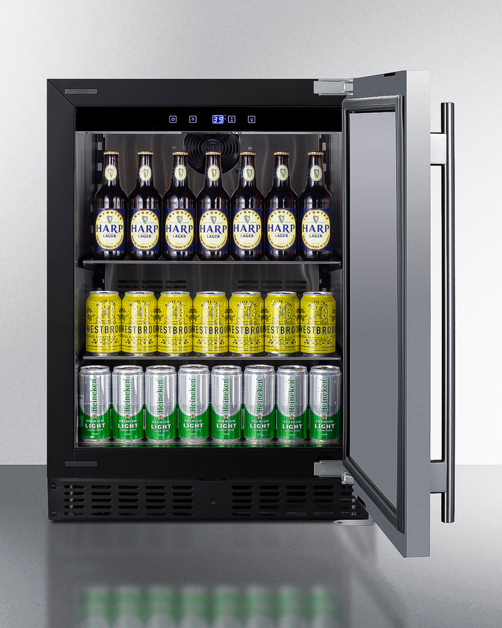 SUMMIT 24" Wide Built-In All-Refrigerator, ADA Compliant - Stainless Steel/Black (ASDS2413)