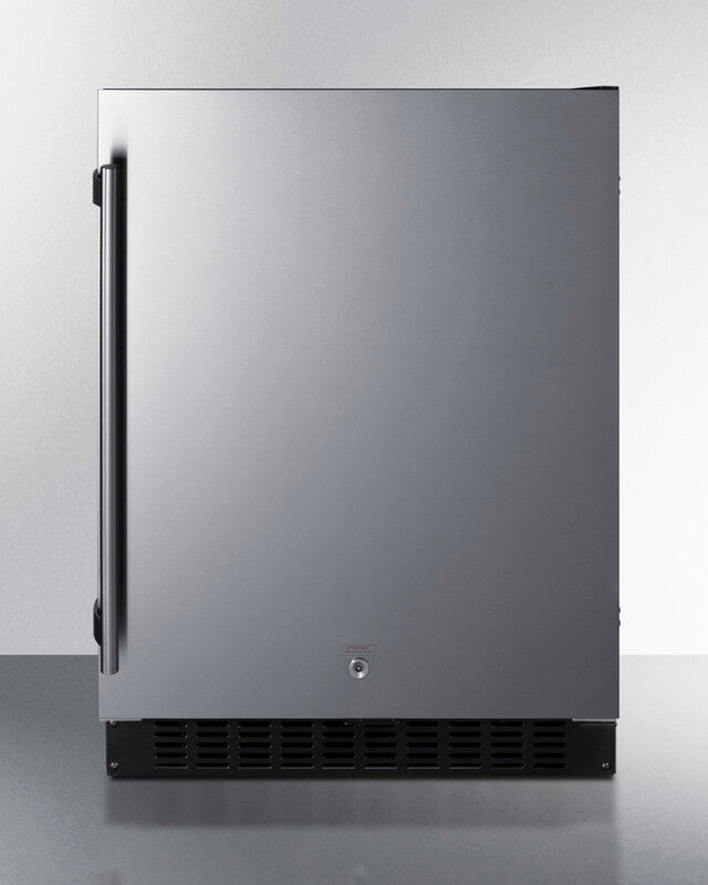 SUMMIT 24" Wide Built-In All-Refrigerator, ADA Compliant - Stainless Steel/Black (ASDS2413)
