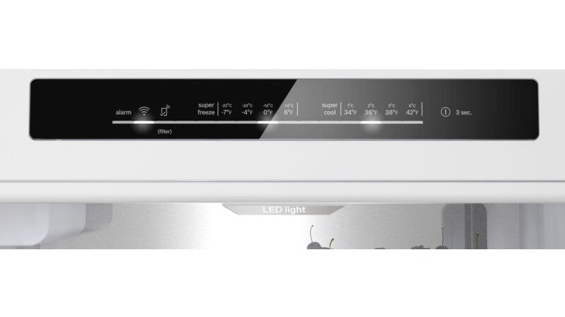 Bosch 800 Series Free-standing fridge-freezer with freezer at bottom, glass door 24'' - Black (B24CB80ESB)