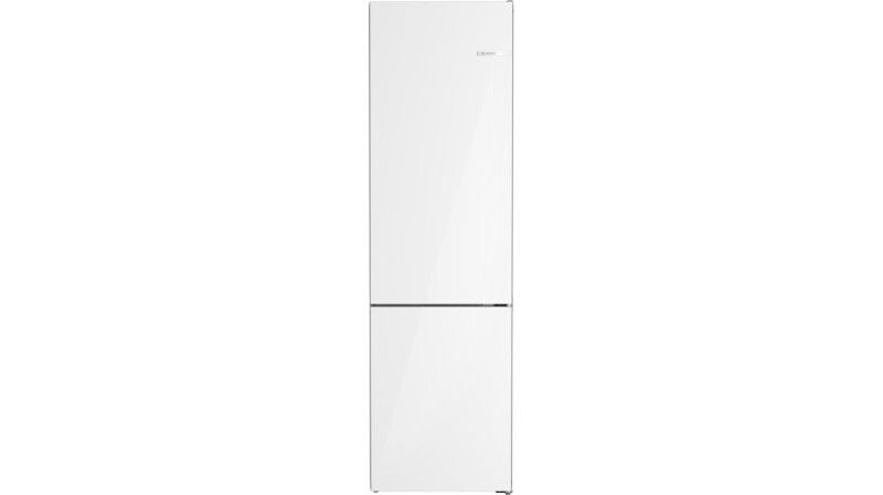 BOSCH 800 Series Free-standing fridge-freezer with freezer at bottom, glass door 24'' - White (B24CB80ESW)