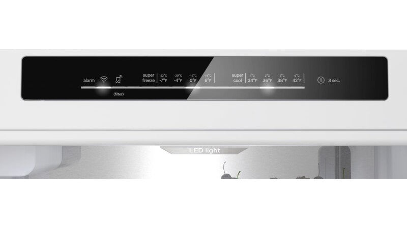 BOSCH 800 Series Free-standing fridge-freezer with freezer at bottom, glass door 24'' - White (B24CB80ESW)