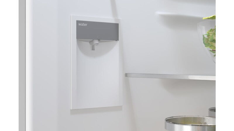 BOSCH 800 Series Free-standing fridge-freezer with freezer at bottom, glass door 24'' - White (B24CB80ESW)