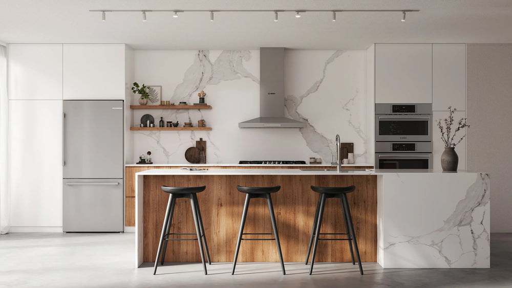 BOSCH 100 Series Freestanding Bottom Freezer Refrigerator Stainless steel (with anti-fingerprint), Total No Frost - Stainless steel (with anti-fingerprint) (B33CM10SNS)