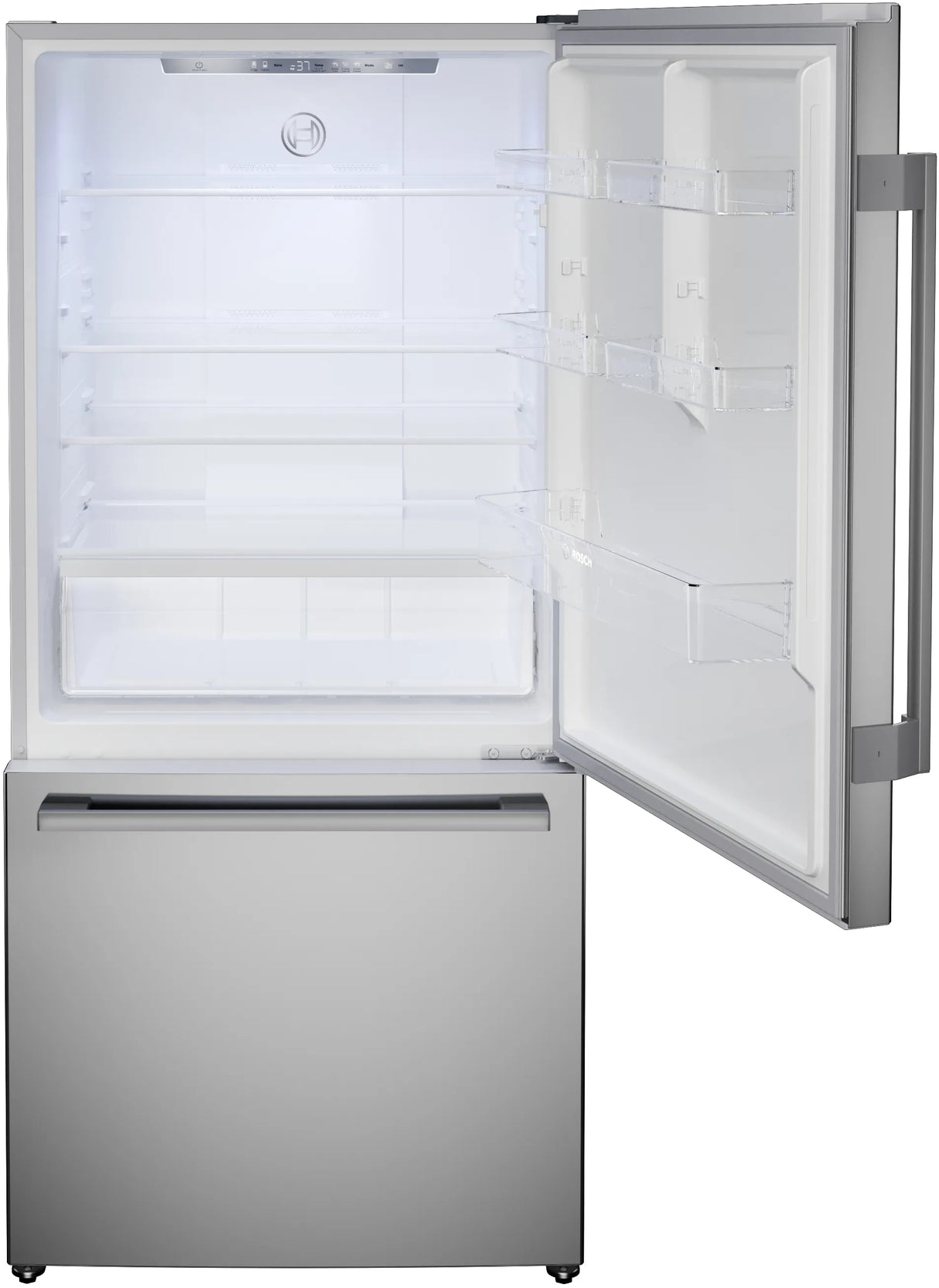 BOSCH 100 Series Freestanding Bottom Freezer Refrigerator Stainless steel (with anti-fingerprint), Total No Frost - Stainless steel (with anti-fingerprint) (B33CM10SNS)
