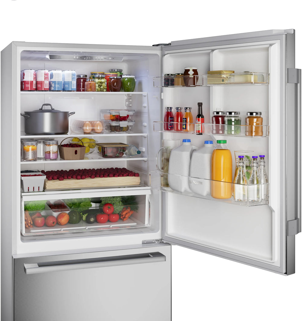 BOSCH 100 Series Freestanding Bottom Freezer Refrigerator Stainless steel (with anti-fingerprint), Total No Frost - Stainless steel (with anti-fingerprint) (B33CM10SNS)