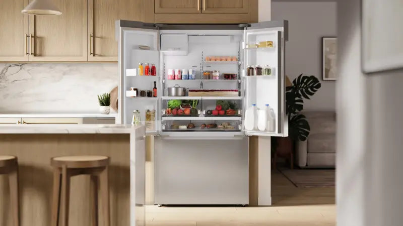 BOSCH 100 Series French Door Bottom Mount Refrigerator 36'' Brushed steel - Stainless Steel (B36CD10ENS)