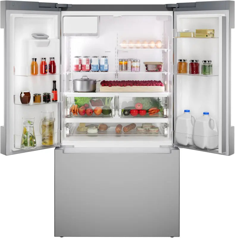 BOSCH 100 Series French Door Bottom Mount Refrigerator 36'' Brushed steel - Stainless Steel (B36CD10ENS)