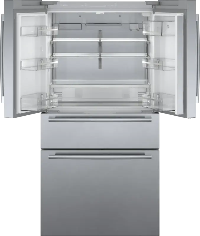 BOSCH 800 Series French Door Bottom Mount Refrigerator 36'' Easy clean - Stainless steel (with anti-fingerprint) (B36CL80SNS)