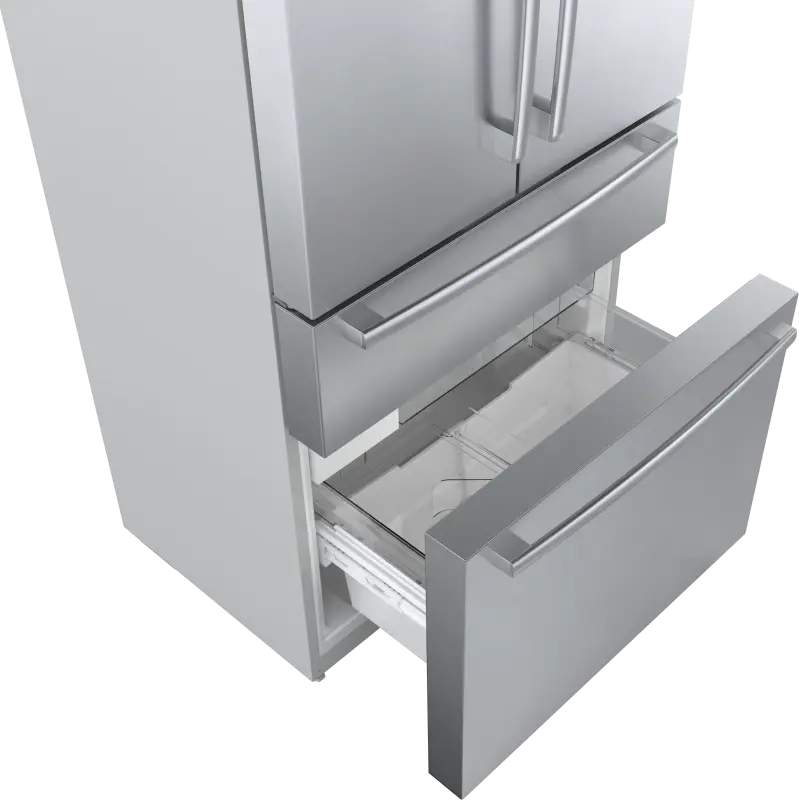 BOSCH 800 Series French Door Bottom Mount Refrigerator 36'' Easy clean - Stainless steel (with anti-fingerprint) (B36CL80SNS)