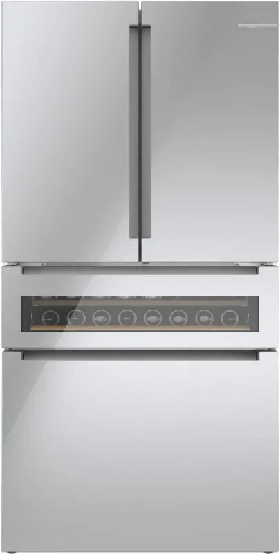 BOSCH 800 Series French Door Bottom Mount Refrigerator, Glass door 36'' Brushed steel - Stainless Steel (B36CL81ENG)