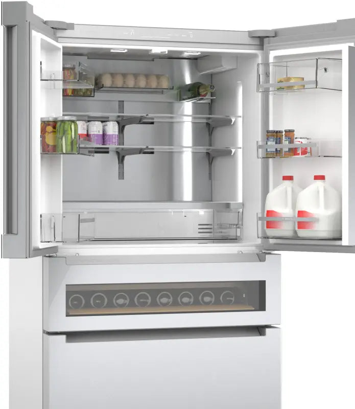 Bosch 800 Series French Door Bottom Mount Refrigerator, Glass door 36'' - Stainless (B36CL81ENG)