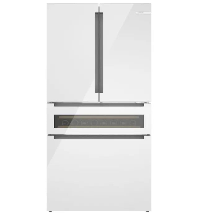 BOSCH 800 Series French Door Bottom Mount Refrigerator, Glass door 36'', Total No Frost - White (B36CL81ENW)