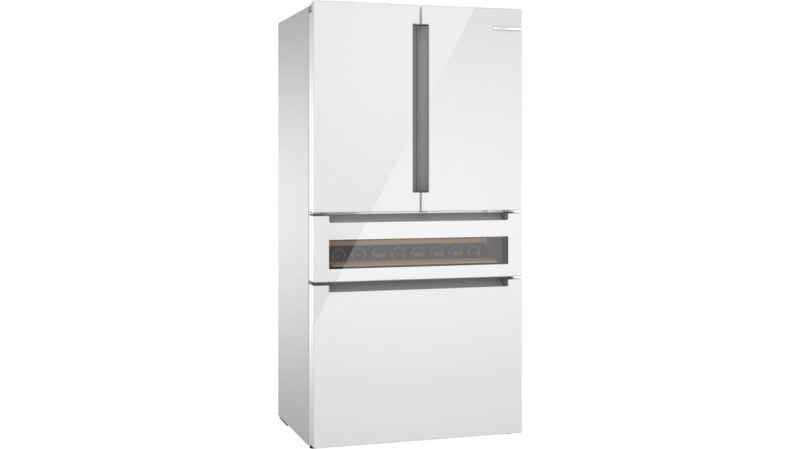 BOSCH 800 Series French Door Bottom Mount Refrigerator, Glass door 36'', Total No Frost - White (B36CL81ENW)