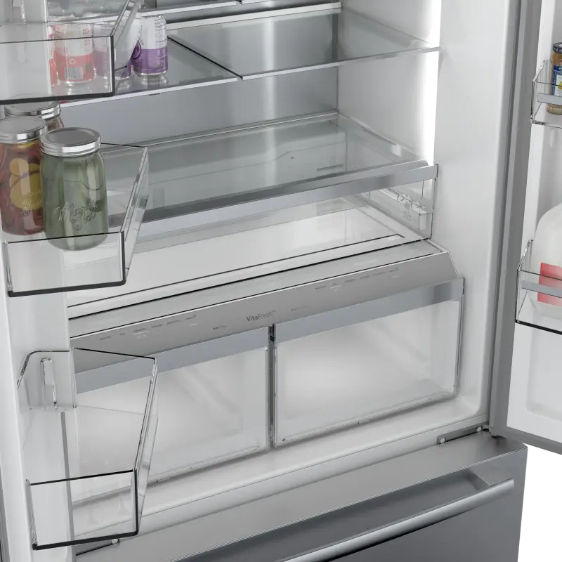 BOSCH 800 Series French Door Bottom Mount Refrigerator 36'' Easy clean - Stainless steel (with anti-fingerprint) (B36CT80SNS)