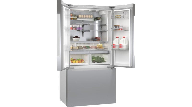 BOSCH 800 Series French Door Bottom Mount Refrigerator 36'' Brushed steel - Stainless Steel (B36CT81ENS)