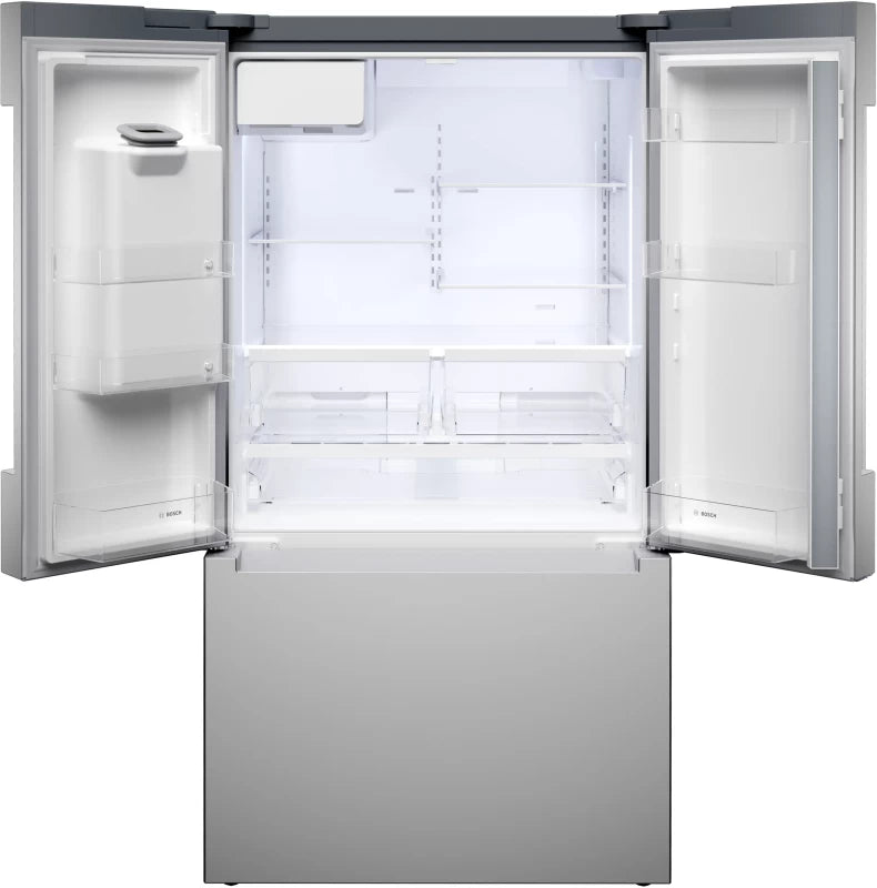Bosch 100 Series French Door Bottom Mount Refrigerator 36'' Stainless steel (with anti-fingerprint), Total No Frost - Stainless (B36FD10ENS)
