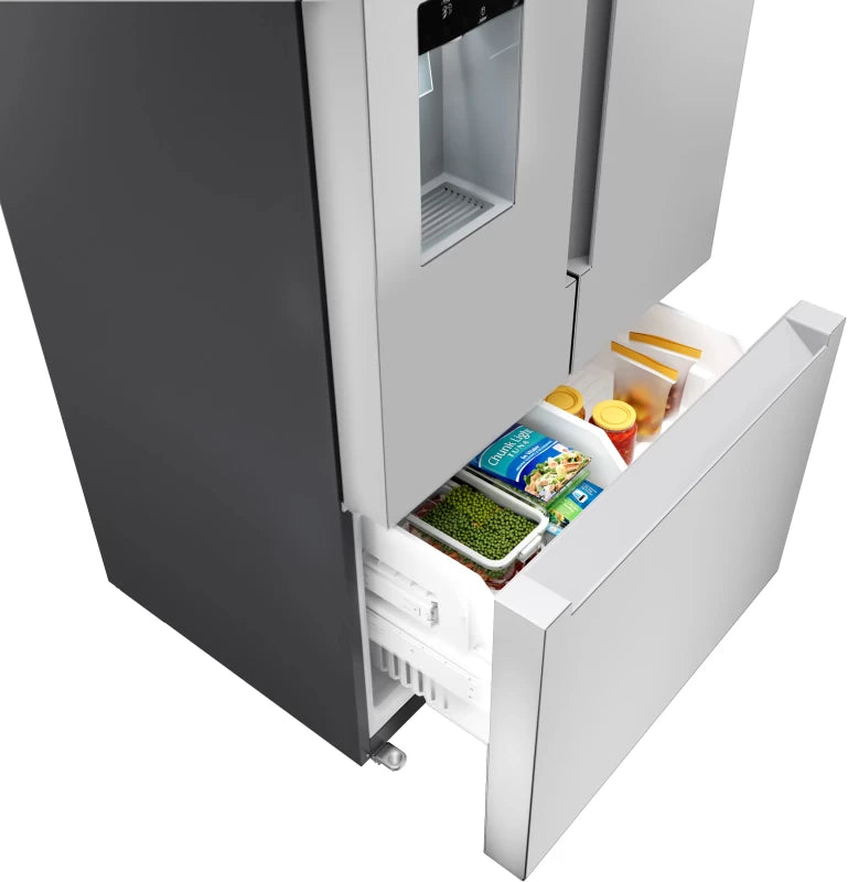 Bosch 100 Series French Door Bottom Mount Refrigerator 36'' Stainless steel (with anti-fingerprint), Total No Frost - Stainless (B36FD10ENS)