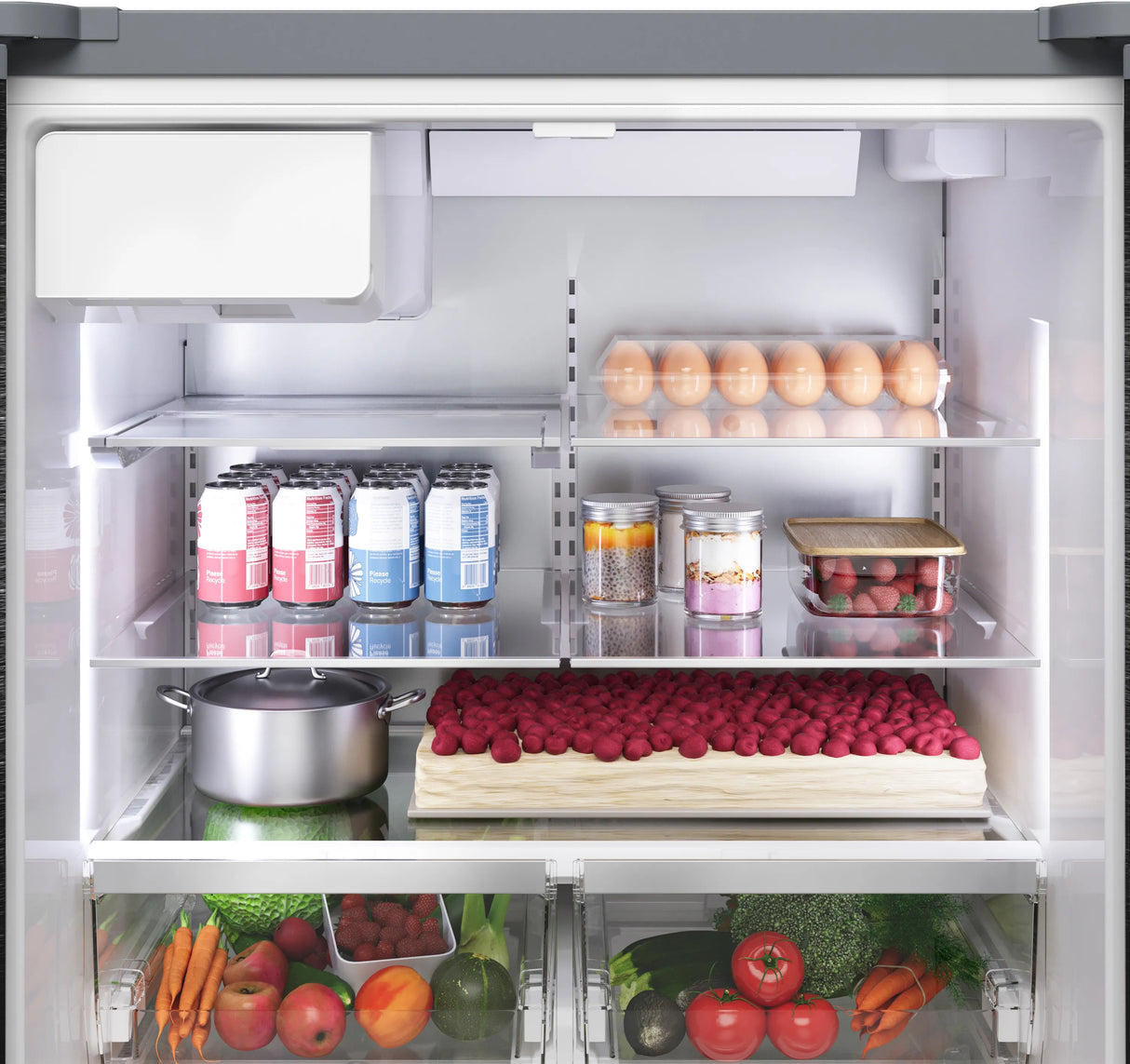 Bosch 500 Series French Door Bottom Mount Refrigerator 36'' Stainless steel (with anti-fingerprint), Total No Frost - Stainless Steel (B36FD52SNS)