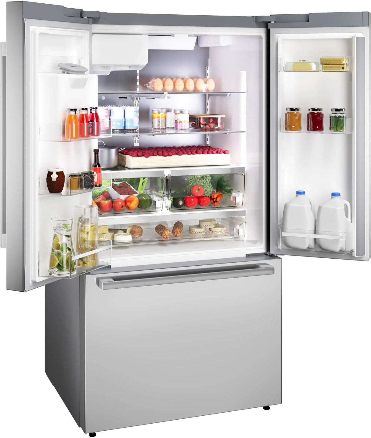 Bosch 500 Series French Door Bottom Mount Refrigerator 36'' Stainless steel (with anti-fingerprint), Total No Frost - Stainless Steel (B36FD52SNS)