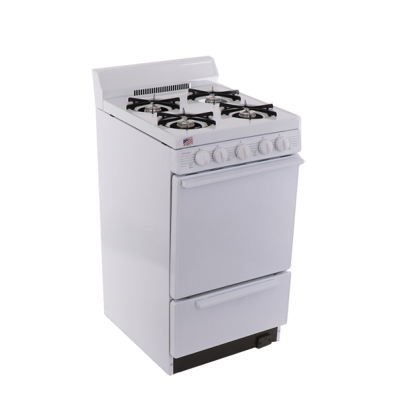 PREMIER 20 Inch Cordless Gas Range - White (BAK100OP)