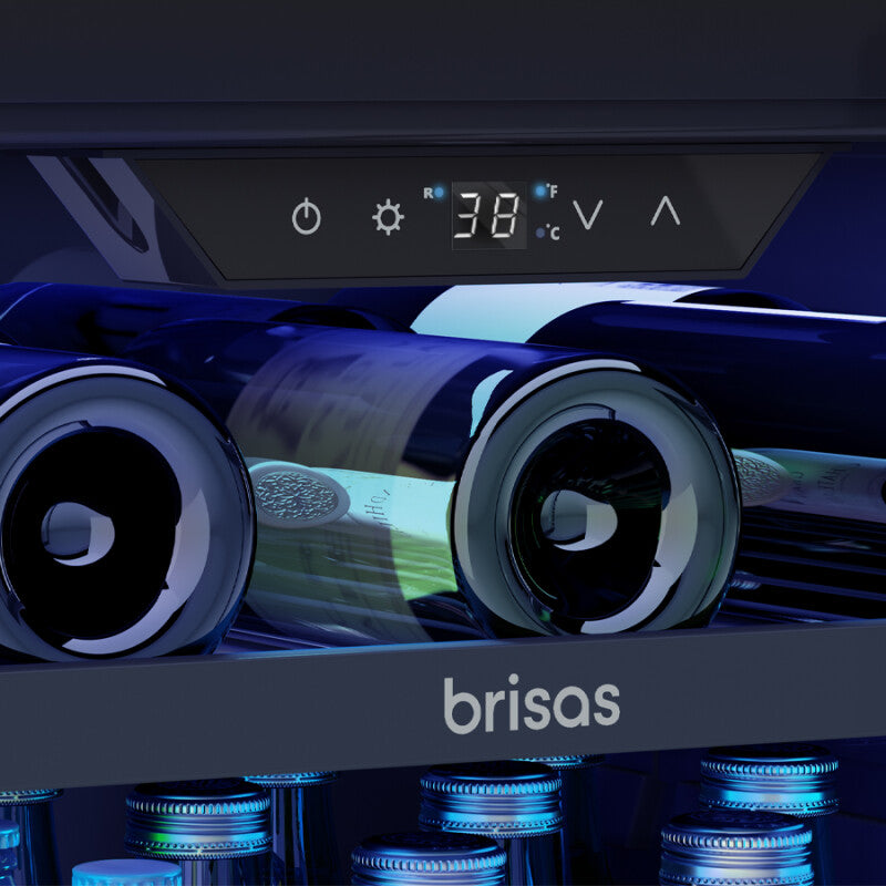 BRISAS Single Zone Beverage Cooler - Stainless & Glass (BBV24C01AG)