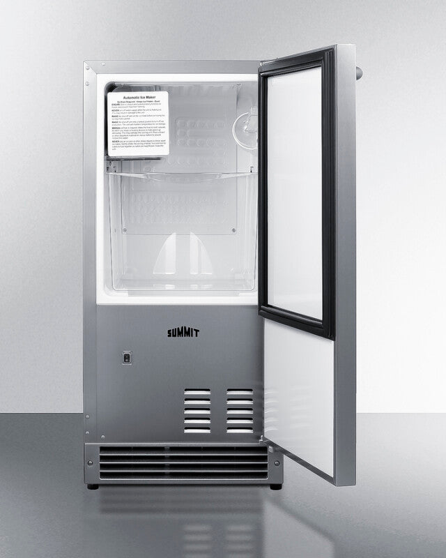 Summit 25 lb. Drain-Free Icemaker, ADA Compliant - Stainless Steel (BIM26H32)
