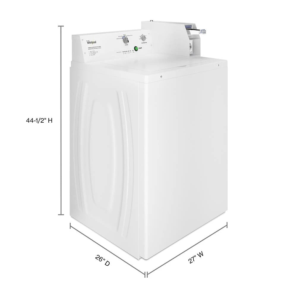 WHIRLPOOL Commercial Top-Load Washer, Coin Slide - White (CAE2745FQ)