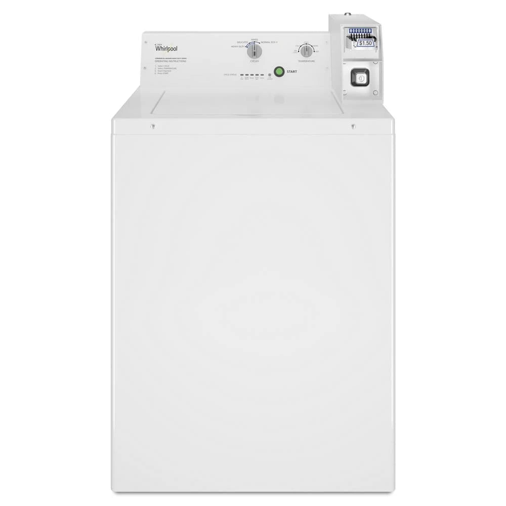 WHIRLPOOL Commercial Top-Load Washer, Coin Slide - White (CAE2745FQ)