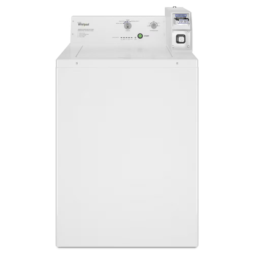 WHIRLPOOL Commercial Top-Load Washer, Coin Slide - White (CAE2745FQ)