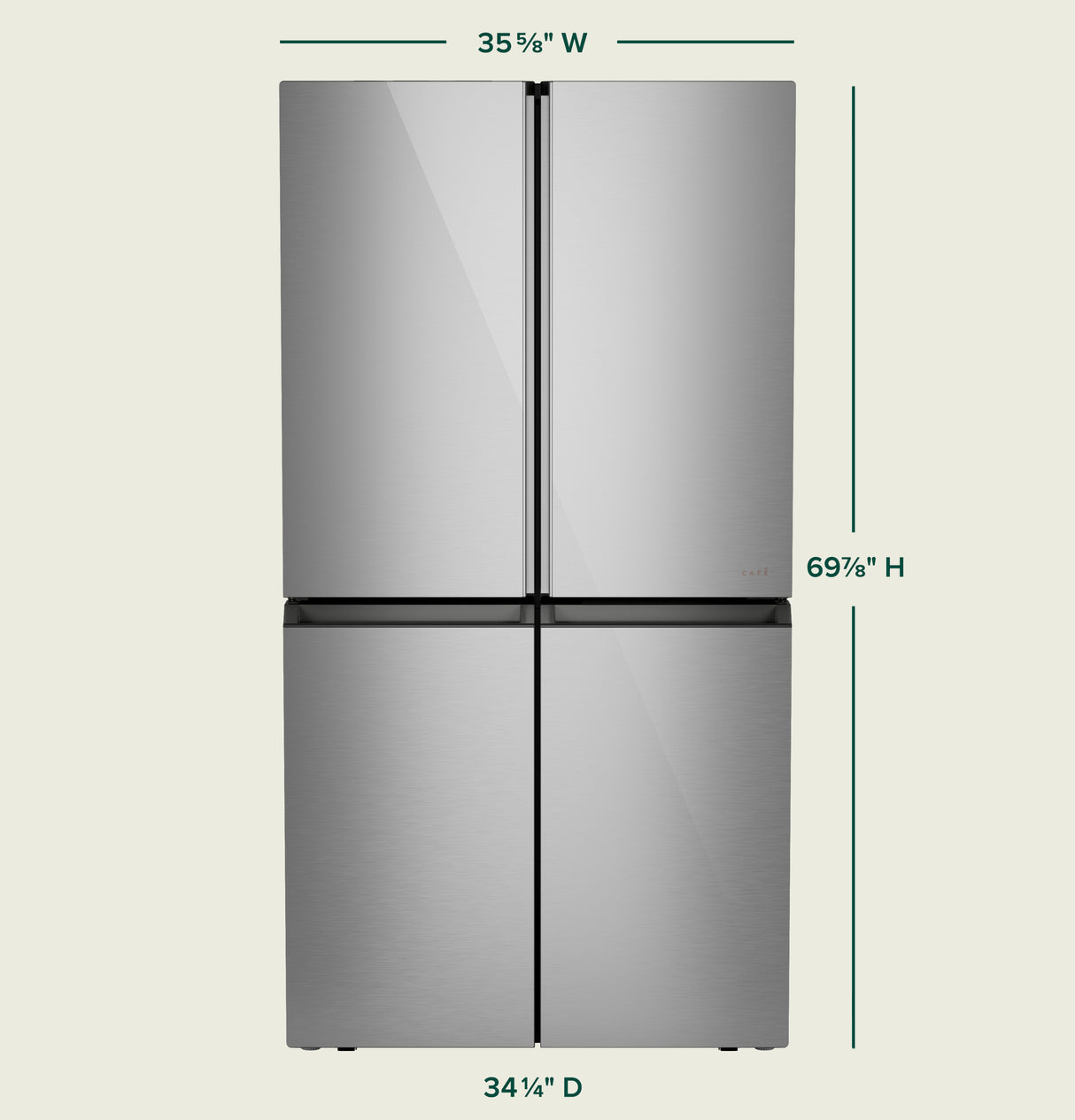 CAFE Caf? 28.3 Cu. Ft. Smart Quad-door Refrigerator In Platinum Glass With Dual-dispense Autofill Pitcher - Platinum Glass (CAE28DM5TS5)