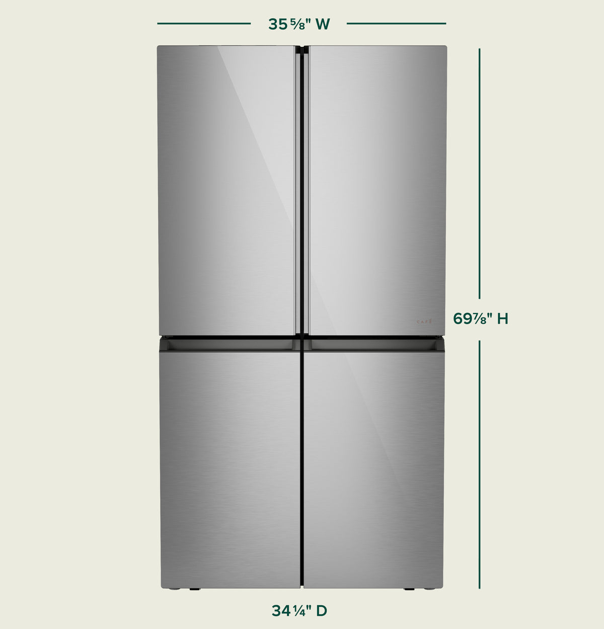 CAFE Caf? 28.3 Cu. Ft. Smart Quad-door Refrigerator In Platinum Glass With Dual-dispense Autofill Pitcher - Platinum Glass (CAE28DM5TS5)