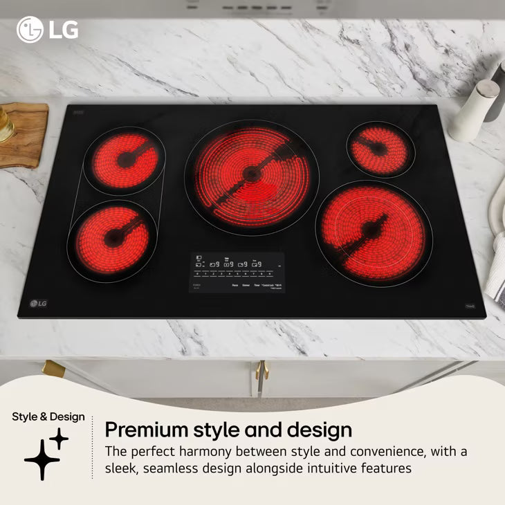 LG 30” Electric Cooktop With Ultraheat™ 2.5kw Element - Black (CBEW3013BE)