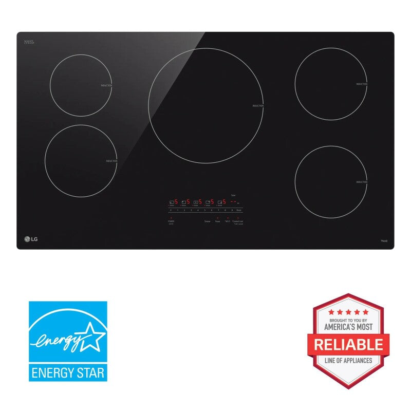 LG 36 Inch Smart Induction Cooktop With Ultraheat™ 4.3kw Element - Black Ceramic (CBIH3613BE)